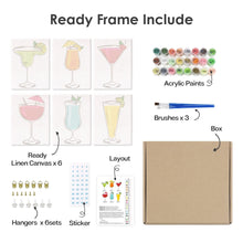 Laden Sie das Bild in den Galerie-Viewer, Mini Malen nach Zahlen 15x20cm (6 Stück) - Klassische Cocktails