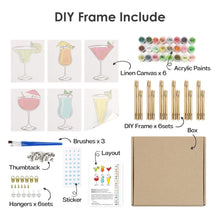 Laden Sie das Bild in den Galerie-Viewer, Malen nach Zahlen – 6-Leinwand-Set | Klassische Cocktails