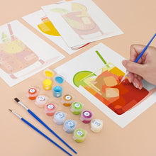 Laden Sie das Bild in den Galerie-Viewer, Malen nach Zahlen – 6-Leinwand-Set | Tropische Cocktails