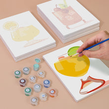 Laden Sie das Bild in den Galerie-Viewer, Mini Malen nach Zahlen 15x20cm (6 Stück) - Tropische Cocktails