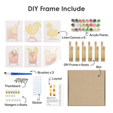 Laden Sie das Bild in den Galerie-Viewer, Mini Malen nach Zahlen 15x20cm (6 Stück) - Tropische Cocktails