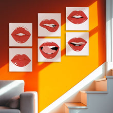 Laden Sie das Bild in den Galerie-Viewer, Malen nach Zahlen – 6-Leinwand-Set | Rote Lippen