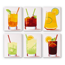 Laden Sie das Bild in den Galerie-Viewer, Malen nach Zahlen – 6-Leinwand-Set | Sommerliche Bunte Cocktails Figured&#39;Art