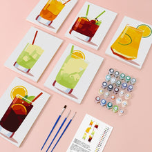 Laden Sie das Bild in den Galerie-Viewer, Malen nach Zahlen – 6-Leinwand-Set | Sommerliche Bunte Cocktails