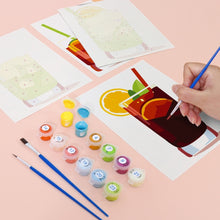 Laden Sie das Bild in den Galerie-Viewer, Malen nach Zahlen – 6-Leinwand-Set | Sommerliche Bunte Cocktails