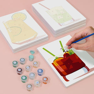 Malen nach Zahlen – 6-Leinwand-Set | Sommerliche Bunte Cocktails