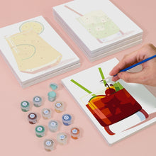 Laden Sie das Bild in den Galerie-Viewer, Mini Malen nach Zahlen 15x20cm (6 Stück) - Sommerliche Bunte Cocktails
