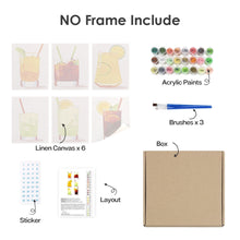 Laden Sie das Bild in den Galerie-Viewer, Mini Malen nach Zahlen 15x20cm (6 Stück) - Sommerliche Bunte Cocktails