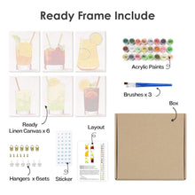 Laden Sie das Bild in den Galerie-Viewer, Mini Malen nach Zahlen 15x20cm (6 Stück) - Sommerliche Bunte Cocktails