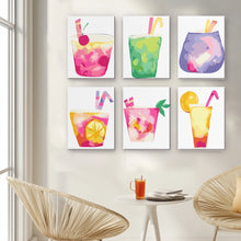 Laden Sie das Bild in den Galerie-Viewer, Mini Malen nach Zahlen 15x20cm (6 Stück) - Bunte Tropengetränke