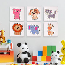 Laden Sie das Bild in den Galerie-Viewer, Malen nach Zahlen – 6-Leinwand-Set | Niedliche Tiere
