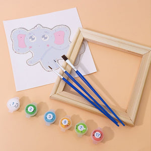 Malen nach Zahlen – 6-Leinwand-Set | Niedliche Tiere