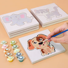 Laden Sie das Bild in den Galerie-Viewer, Malen nach Zahlen – 6-Leinwand-Set | Niedliche Tiere