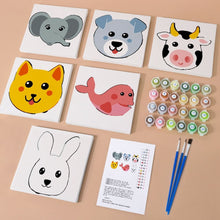 Laden Sie das Bild in den Galerie-Viewer, Malen nach Zahlen – 6-Leinwand-Set | Niedliche Tiergesichter