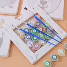 Laden Sie das Bild in den Galerie-Viewer, Malen nach Zahlen – 6-Leinwand-Set | Niedliche Tiergesichter