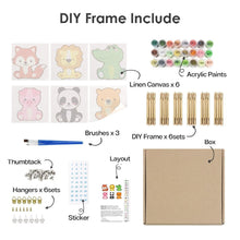 Laden Sie das Bild in den Galerie-Viewer, Malen nach Zahlen – 6-Leinwand-Set | Niedliche Tierfiguren