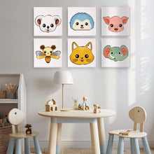 Laden Sie das Bild in den Galerie-Viewer, Malen nach Zahlen – 6-Leinwand-Set | Niedliche Tiergesichter 2