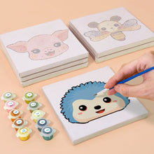 Laden Sie das Bild in den Galerie-Viewer, Malen nach Zahlen – 6-Leinwand-Set | Niedliche Tiergesichter 2