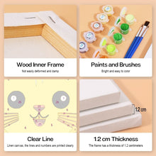 Laden Sie das Bild in den Galerie-Viewer, Malen nach Zahlen – 6-Leinwand-Set | Niedliche Tiergesichter 2