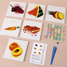 Laden Sie das Bild in den Galerie-Viewer, Mini Malen nach Zahlen 15x15cm (6 Stück) - Obst und Gemüse
