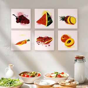 Malen nach Zahlen – 6-Leinwand-Set | Obst und Gemüse