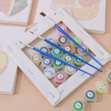 Laden Sie das Bild in den Galerie-Viewer, Mini Malen nach Zahlen 15x15cm (6 Stück) - Obst und Gemüse