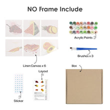 Laden Sie das Bild in den Galerie-Viewer, Mini Malen nach Zahlen 15x15cm (6 Stück) - Obst und Gemüse