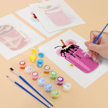 Laden Sie das Bild in den Galerie-Viewer, Mini Malen nach Zahlen 15x20cm (6 Stück) - Milchshakes