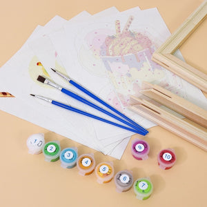 Malen nach Zahlen – 6-Leinwand-Set | Milchshakes