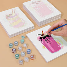 Laden Sie das Bild in den Galerie-Viewer, Mini Malen nach Zahlen 15x20cm (6 Stück) - Milchshakes