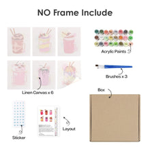 Laden Sie das Bild in den Galerie-Viewer, Mini Malen nach Zahlen 15x20cm (6 Stück) - Milchshakes