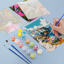 Laden Sie das Bild in den Galerie-Viewer, Mini Malen nach Zahlen 15x20cm (6 Stück) - Mediterrane Szenen