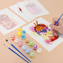 Laden Sie das Bild in den Galerie-Viewer, Mini Malen nach Zahlen 15x20cm (6 Stück) - Bunte Milchshakes