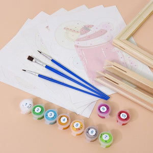 Malen nach Zahlen – 6-Leinwand-Set | Bunte Milchshakes