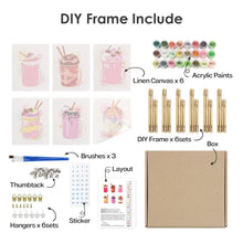 Laden Sie das Bild in den Galerie-Viewer, Mini Malen nach Zahlen 15x20cm (6 Stück) - Bunte Milchshakes