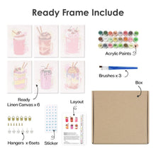 Laden Sie das Bild in den Galerie-Viewer, Mini Malen nach Zahlen 15x20cm (6 Stück) - Bunte Milchshakes