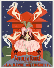 Laden Sie das Bild in den Galerie-Viewer, Malen nach Zahlen Figured'Art – Plakat Moulin Rouge - Die Mistinguett-Revue