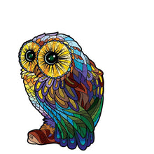Laden Sie das Bild in den Galerie-Viewer, 2D Holzpuzzle – Bunter Eule