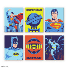 Laden Sie das Bild in den Galerie-Viewer, Mini Serie Malen nach Zahlen 15x20 cm (6 Stück) - Batman und Superman Figured'Art