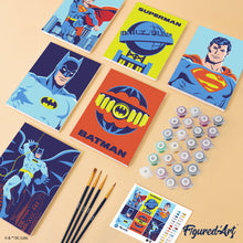 Laden Sie das Bild in den Galerie-Viewer, Mini Serie Malen nach Zahlen 15x20 cm (6 Stück) - Batman und Superman