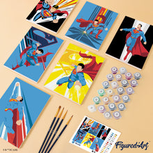 Laden Sie das Bild in den Galerie-Viewer, Mini Serie Malen nach Zahlen 15x20 cm (6 Stück) - Die Kräfte von Superman