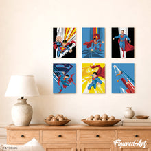 Laden Sie das Bild in den Galerie-Viewer, Mini Serie Malen nach Zahlen 15x20 cm (6 Stück) - Die Kräfte von Superman
