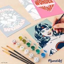 Laden Sie das Bild in den Galerie-Viewer, Mini Serie Malen nach Zahlen 15x20 cm (6 Stück) - Furchtlose Wonder Woman