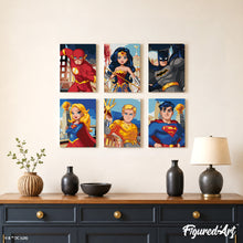 Laden Sie das Bild in den Galerie-Viewer, Mini Serie Malen nach Zahlen 15x20 cm (6 Stück) - Die Helden der Justice League