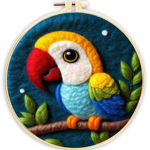Nadelfilzen Needle Felting - Papagei bei Nacht
