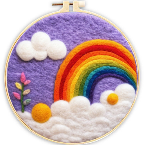 Nadelfilzen Needle Felting - Regenbogen am Himmel