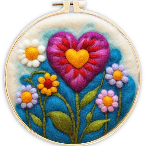 Nadelfilzen Needle Felting - Blühendes Herz