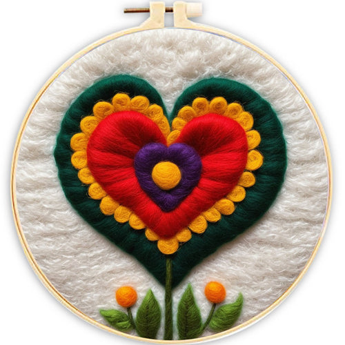 Nadelfilzen Needle Felting - Herzförmige Blume