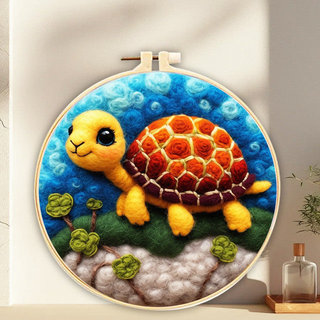 Nadelfilzen Needle Felting - Gelbe Baby-Schildkröte