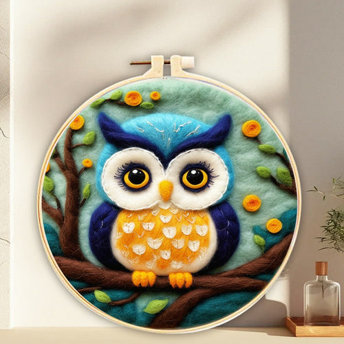 Nadelfilzen Needle Felting - Blaue Baby-Eule